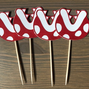 Piranha Plant Treat Toppers Mario Bros Party Decorations Super Mario ...