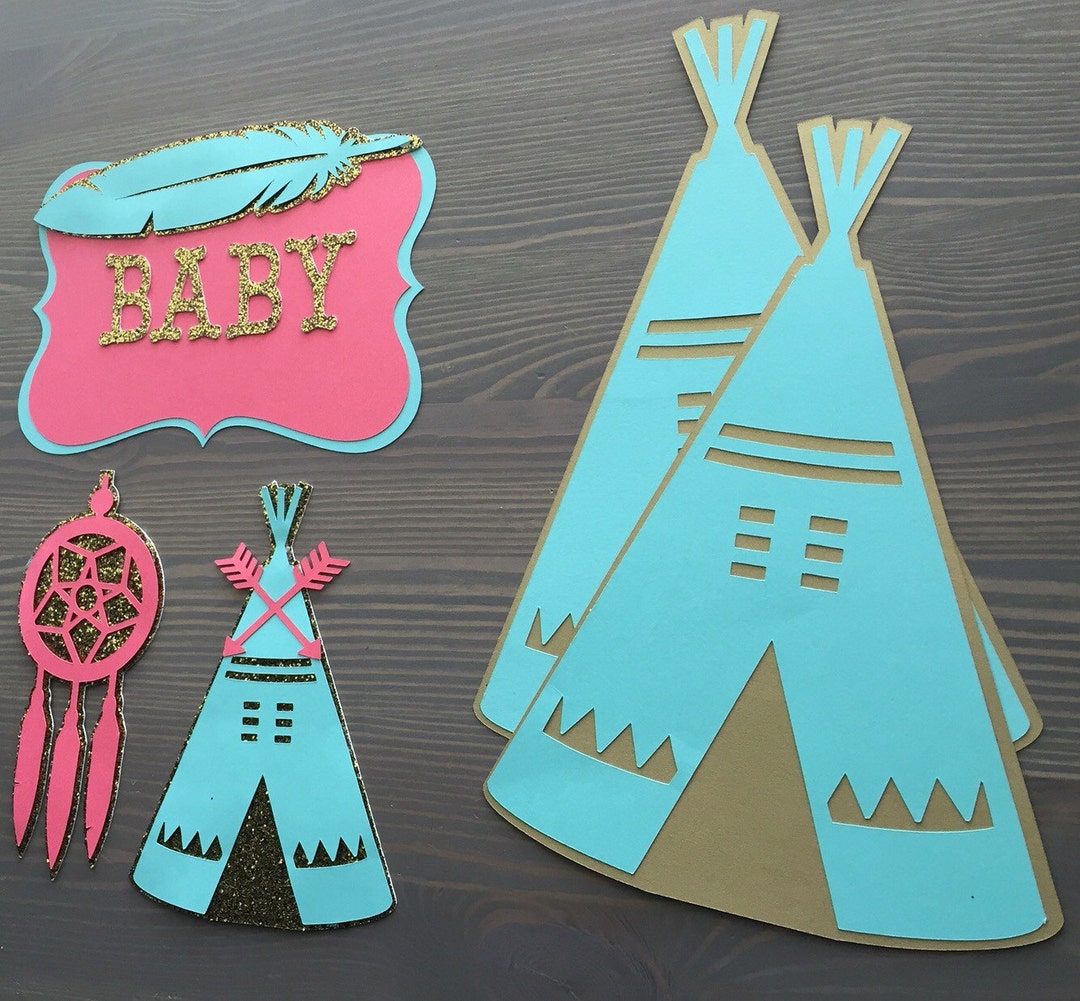 Glitter Boho Teepee Party Decor Set Tribal Party - Etsy