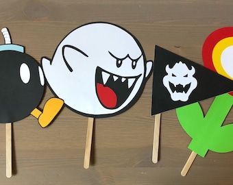 Super Mario Bros Inspired Centerpiece Sticks  Mario Birthday Party