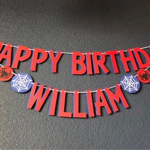 Spider-Man Inspired Party Banner Spiderman Birthday Party Spider-Verse Party image 1