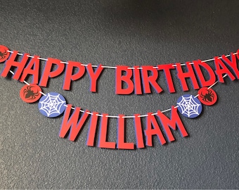 Spider-Man Inspired Party Banner   Spiderman Birthday Party  Spider-Verse Party