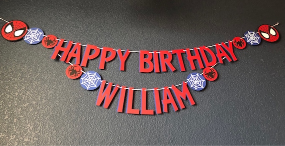 Spider-Man Inspired Party Banner   Spiderman Birthday Party  Spider-Verse Party