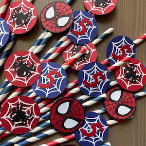 Spider-Man Inspired Paper Straws  Into the Spider-Verse Party