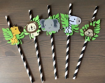 Safari Party Paper Straws  Jungle Animal Party Zoo Party