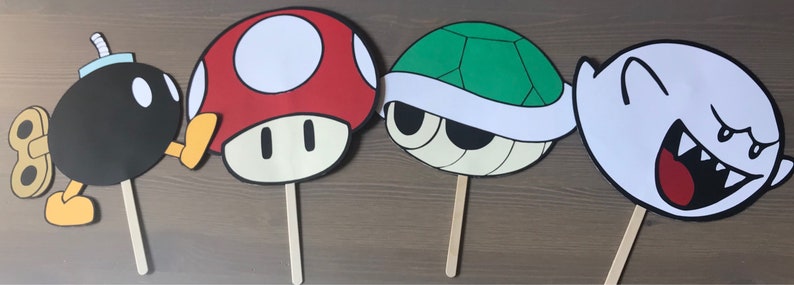 Super Mario Bros Inspired Centerpiece Sticks Mario Birthday Party