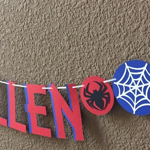 Spider-Man Inspired Party Banner Spiderman Birthday Party Spider-Verse Party image 2