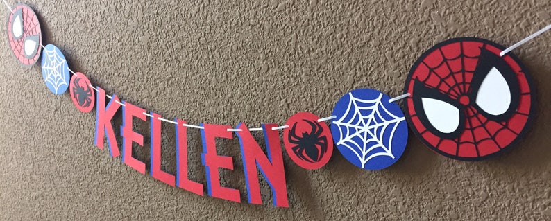 Spider-Man Inspired Party Banner Spiderman Birthday Party Spider-Verse Party image 2