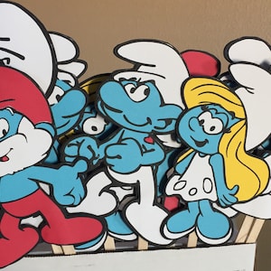 Smurf Inspired Centerpiece Sticks  Smurf Party