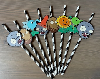 Plants Vs Zombies Inspired Paper Straws    PVZ Party