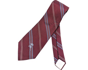 1970s COUNTESS MARA Tie Men's Disco Era Vintage 70s Burgundy Red, Blue & Silver Striped Necktie by Countess Mara, New York