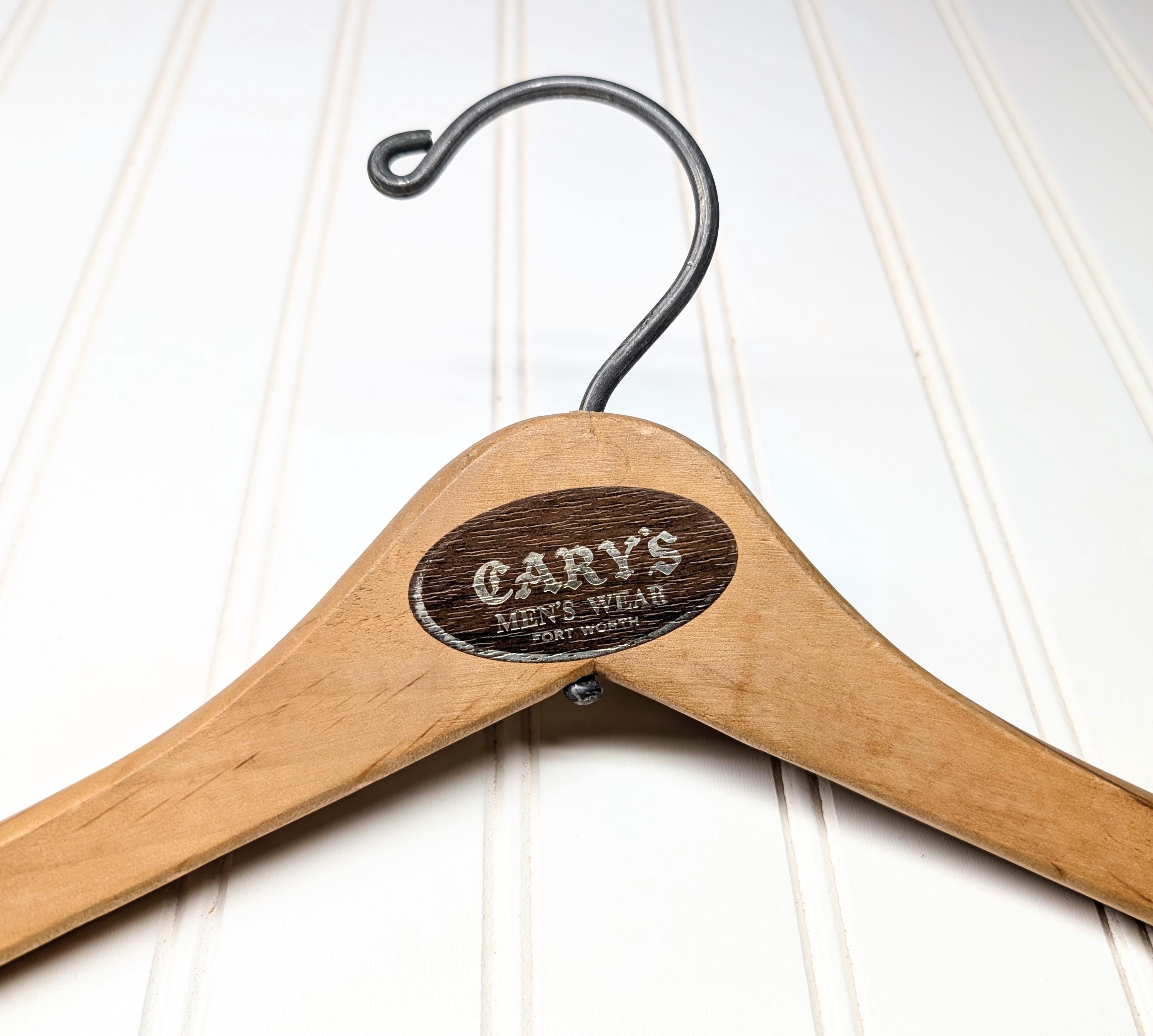 Lot of 3 1950s-60s Vintage Wood Hangers Mad Men Era Advertising