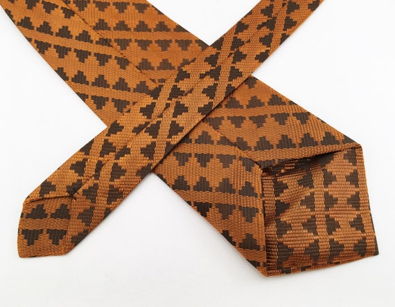 1960s MOD Copper Orange Tie Mad Men Era Mid Centu… - image 7