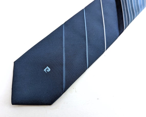 1970s PIERRE CARDIN Tie Men's Vintage Blue Stripe… - image 2