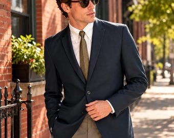 Zwart blazerjasje uit de jaren 60 | Sportjas JFK Era | Smalle revers | Mad Men-mod. | Vintage Eagle-kleding Kansas City - maat 42 (LARGE)