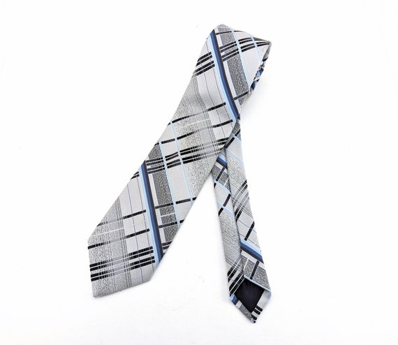 1970s JCPenney Men's Shop Plaid Tie Disco Era Tie… - image 2