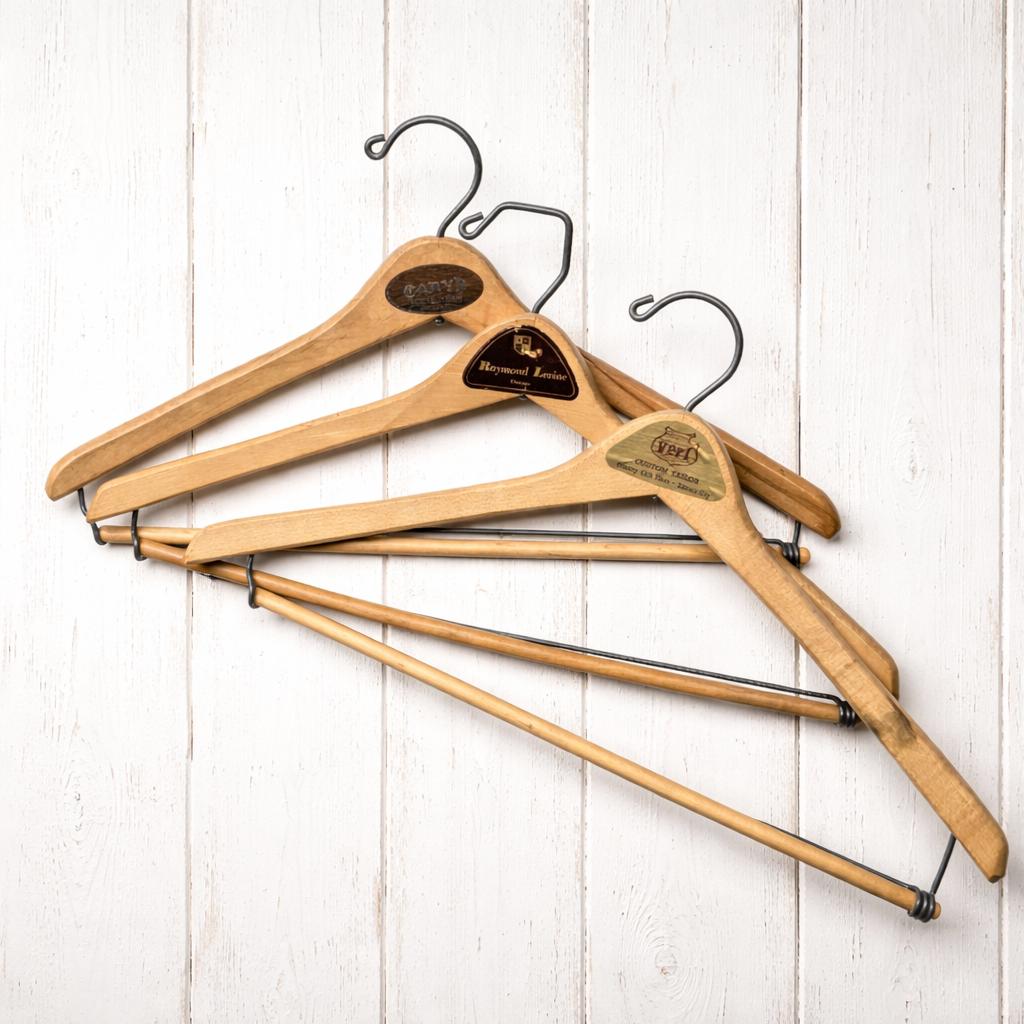 50s vintage wood hanger made in usa 5本 Seven Vintage Wooden Clothes Hangers From the Fifties - Etsy