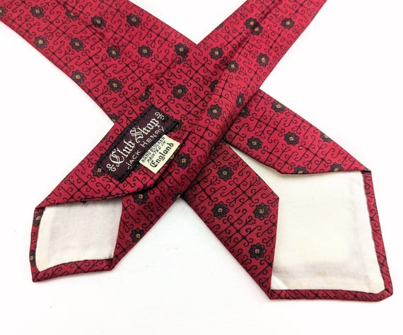 1930s Red Silk Necktie Men's Vintage Jack Henry T… - image 7