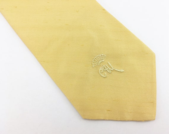 1970s COUNTESS MARA Tie Men's Vintage Wide Yellow… - image 2