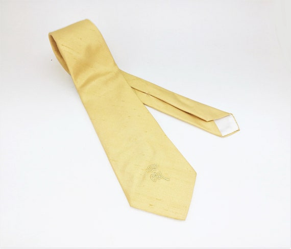 1970s COUNTESS MARA Tie Men's Vintage Wide Yellow… - image 3
