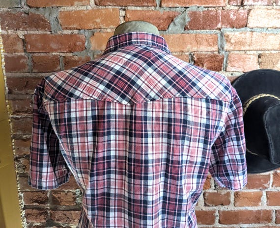 90'S ALASKA Long Sleeve Flannel Check Shirt Men's XL Vintage cotton red type Vintage Second Hand main image 1