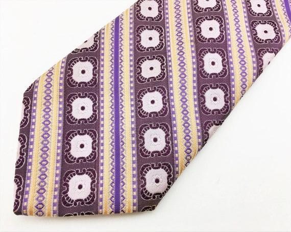 1970s Oleg Cassini Tie Men's Vintage Wide Purple … - image 2