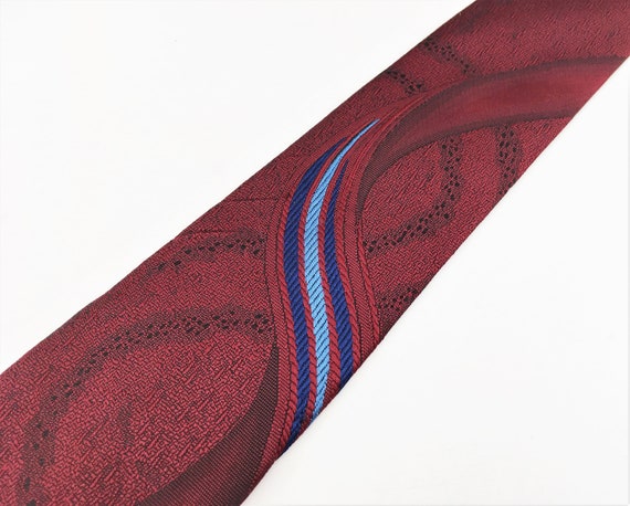 1980s Vintage Red Skinny Necktie Narrow Men's Vin… - image 3
