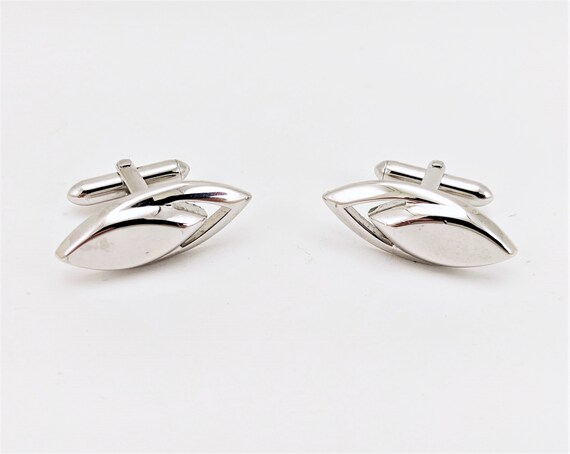 Boutons De Manchette Vintage Swank Années 60 - Or, Argent Et Laiton Damassé - Motif Géométrique Noir - Neuf Sans Emballage