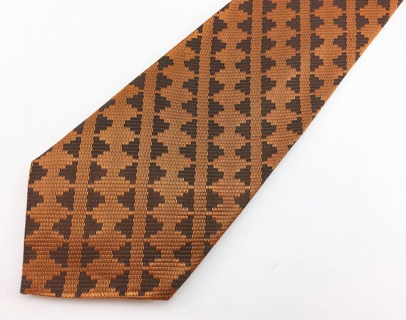 1960s MOD Copper Orange Tie Mad Men Era Mid Centu… - image 2