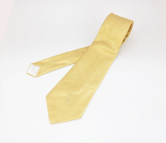 1970s COUNTESS MARA Tie Men's Vintage Wide Yellow… - image 6