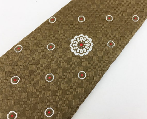 1970s Woven Polyester Tan Tie Men's Vintage Disco… - image 3