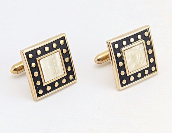 1960s SWANK Mother-of-Pearl Cufflinks Men's Mid C… - image 5