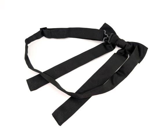 アクセサリー Vintage Western Cowboy Ribbon Tie Vintage Black Satin Western Tie Mid Century Cowboy Style Colonel