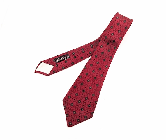 1930s Red Silk Necktie Men's Vintage Jack Henry T… - image 3