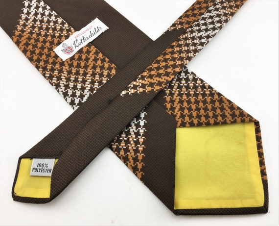 1970s Disco Era Wide Brown 100% Polyester Necktie… - image 6