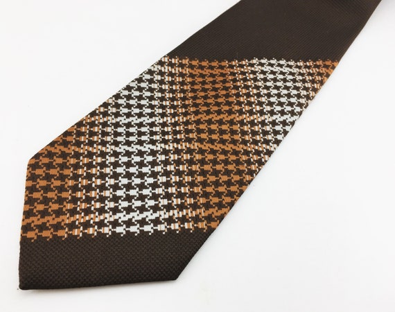 1970s Disco Era Wide Brown 100% Polyester Necktie… - image 2