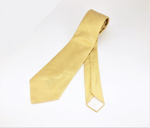 1970s COUNTESS MARA Tie Men's Vintage Wide Yellow… - image 1