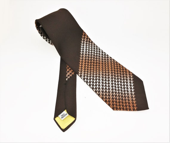 1970s Disco Era Wide Brown 100% Polyester Necktie… - image 5