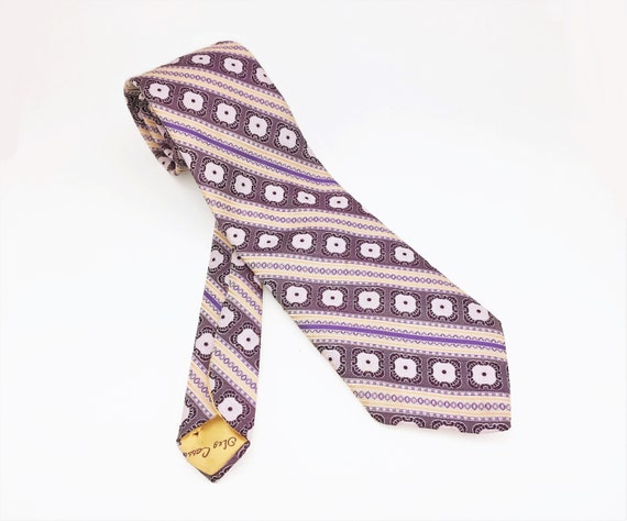 1970s Oleg Cassini Tie Men's Vintage Wide Purple … - image 5