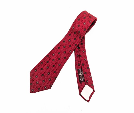 1930s Red Silk Necktie Men's Vintage Jack Henry T… - image 4