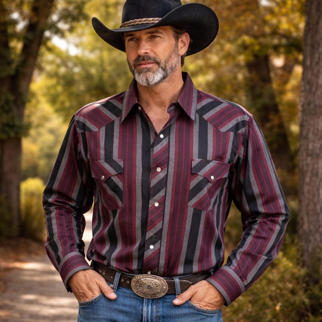 1980s Vintage 2XL White Horse Western Shirt Men's Cowboy Style