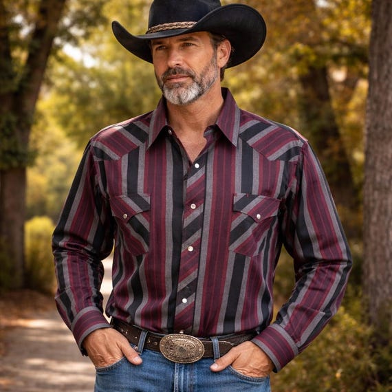 1980s Vintage 2XL White Horse Western Shirt Men's Cowboy Style