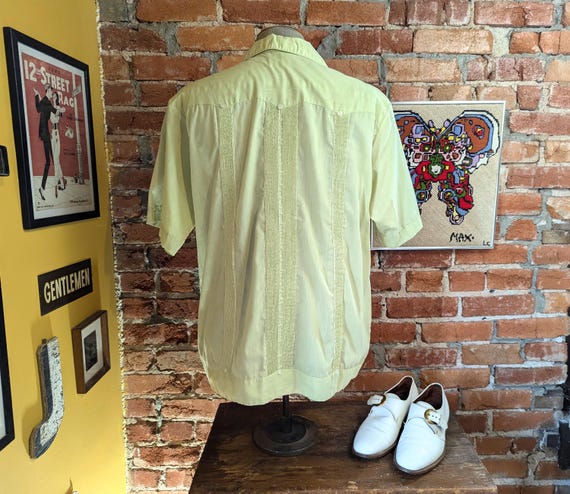 Vintage Green Guayabera Shirt