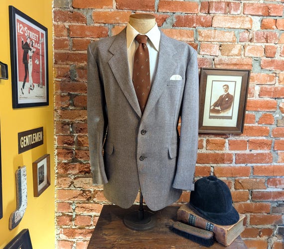 1970s LEVI'S Sportswear Suit Jacket Vintage Men's Disco Era Gray