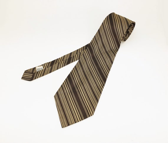 1960s Mod Striped Tie Men's Vintage Mad Men Era Brown & | Etsy