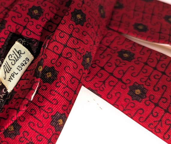1930s Red Silk Necktie Men's Vintage Jack Henry T… - image 8