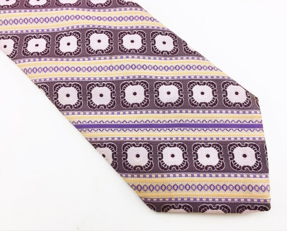 1970s Oleg Cassini Tie Men's Vintage Wide Purple … - image 4