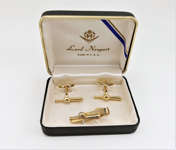 1950s-60s Vintage Baseball Bat and Ball Cufflinks… - image 2