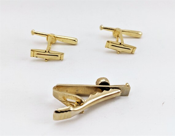 1950s-60s Vintage Baseball Bat and Ball Cufflinks… - image 8