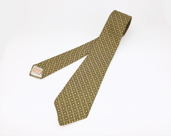1960s Knit Polyester Tie Mad Men Era Narrow Mid C… - image 1