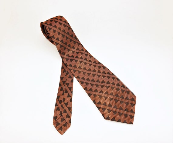 1960s MOD Copper Orange Tie Mad Men Era Mid Centu… - image 6